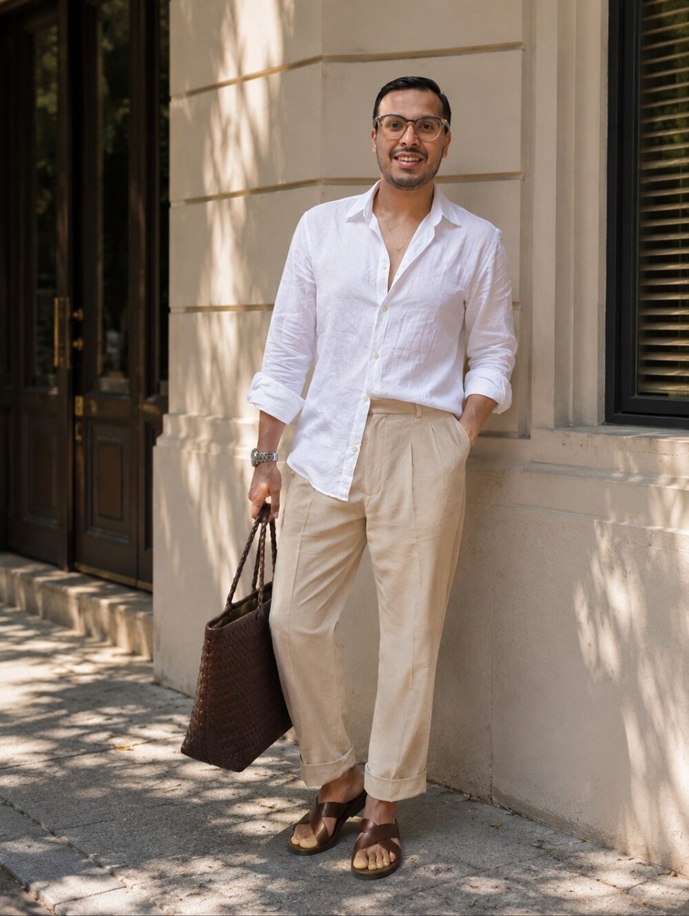 Men's White Dress Shirt - Classic Button-Down